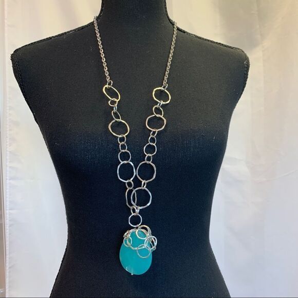 Lia Sophia NWT Shore Line Necklace Turquoise - Picture 3 of 9